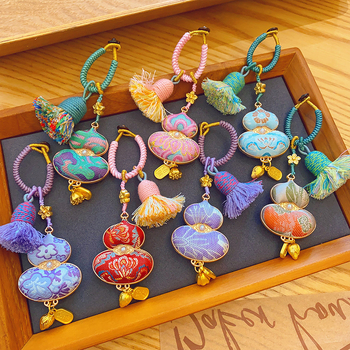 Ručne vyrobený medailón zo tekvice – dvojstranný, zliatina, kvetinový vzor, čínsky štýl