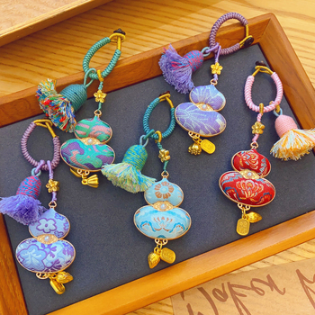 Ručne vyrobený medailón zo tekvice – dvojstranný, zliatina, kvetinový vzor, čínsky štýl