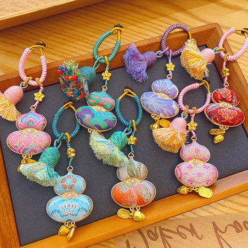 Ručne vyrobený medailón zo tekvice – dvojstranný, zliatina, kvetinový vzor, čínsky štýl