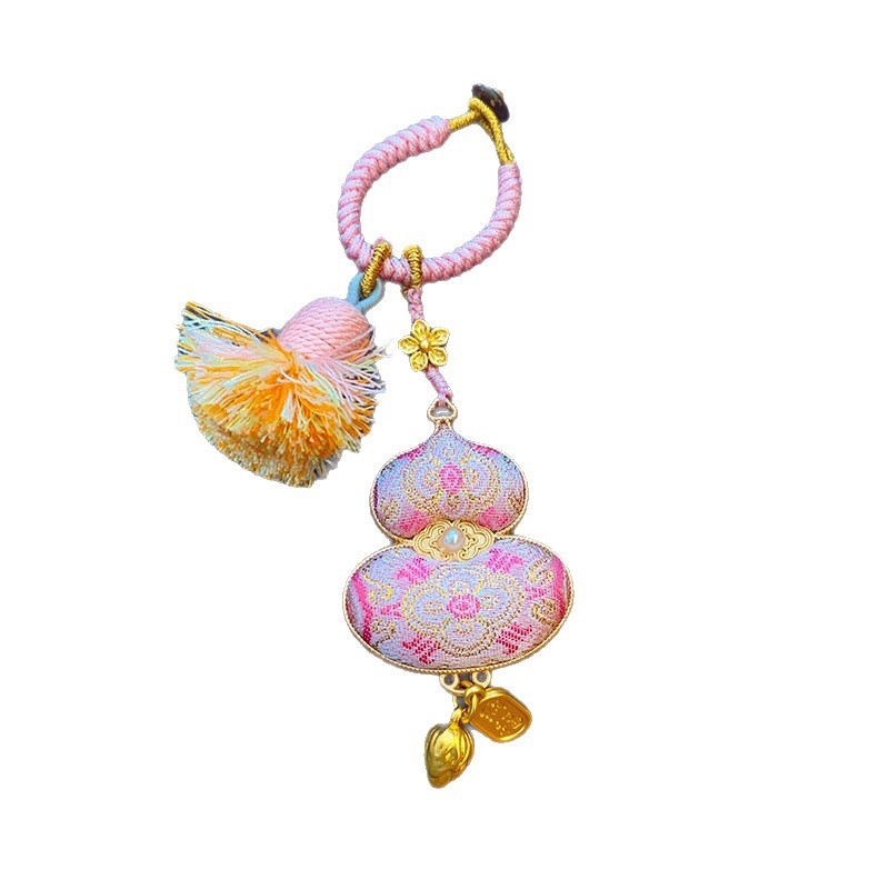 Ručne vyrobený medailón zo tekvice – dvojstranný, zliatina, kvetinový vzor, čínsky štýl