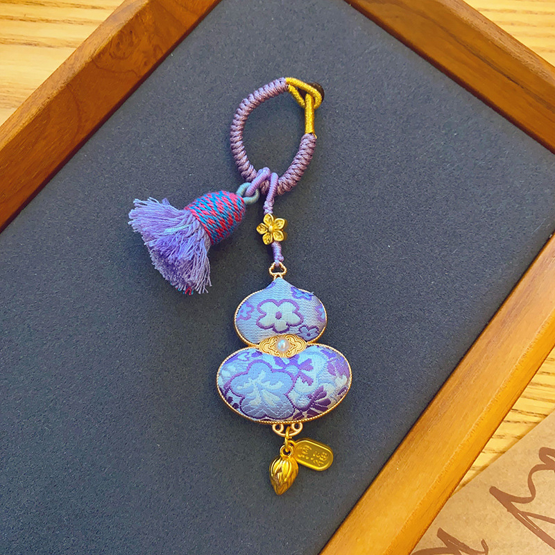 Ručne vyrobený medailón zo tekvice – dvojstranný, zliatina, kvetinový vzor, čínsky štýl