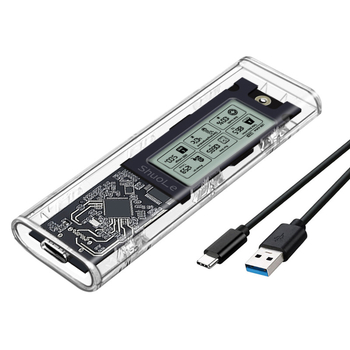 M.2 NVMe/NGFF SSD korpusas su dviejų protokolų palaikymu, išmanus skaitmeninis disko būklės rodiklis, USB 3.2 Gen2 Type-C, 10 Gbps, palaiko iki 4 TB
