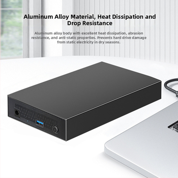 SATA kietojo disko korpusas, aliuminio lydinys, stalinis išorinis USB 3.0/Type-C, iki 18 TB, modelis ZZUC-111