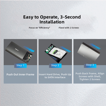 SATA kietojo disko korpusas, aliuminio lydinys, stalinis išorinis USB 3.0/Type-C, iki 18 TB, modelis ZZUC-111