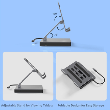 Lan Shuo USB-C docking stanica od aluminijskog legura, HDMI 2.0 i Gigabit Ethernet, 5Gbps