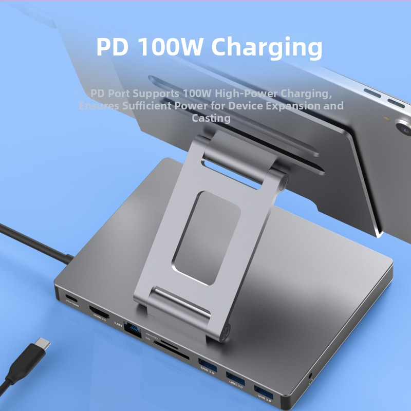 Lan Shuo USB-C docking stanica z hliníkovej zliatiny, HDMI 2.0 a Gigabit Ethernet, 5Gbps