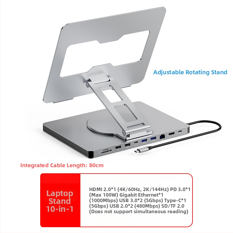 Lan Shuo USB-C docking stanica od aluminijskog legura, HDMI 2.0 i Gigabit Ethernet, 5Gbps