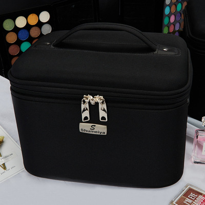 Geantă de cosmetice din nylon impermeabilă, cu compartimente multiple, capacitate mare, organizator pentru femei