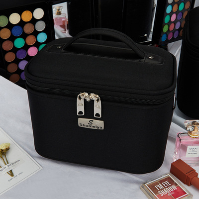 Geantă de cosmetice din nylon impermeabilă, cu compartimente multiple, capacitate mare, organizator pentru femei