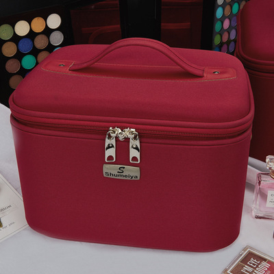 Geantă de cosmetice din nylon impermeabilă, cu compartimente multiple, capacitate mare, organizator pentru femei