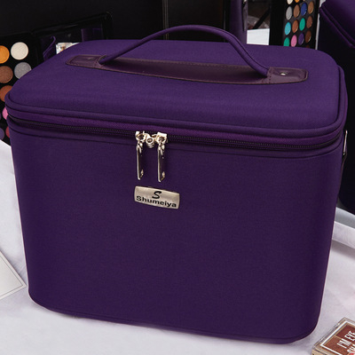 Geantă de cosmetice din nylon impermeabilă, cu compartimente multiple, capacitate mare, organizator pentru femei