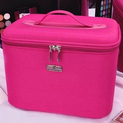 Geantă de cosmetice din nylon impermeabilă, cu compartimente multiple, capacitate mare, organizator pentru femei