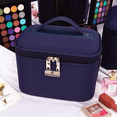 Geantă de cosmetice din nylon impermeabilă, cu compartimente multiple, capacitate mare, organizator pentru femei