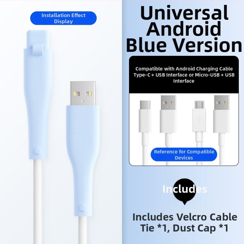 Силиконова защита за кабел за данни – Всичко включено, модел 413; съвместима с кабели на Apple, Huawei, Xiaomi и Vivo; защита срещу счупване и износ на метал.