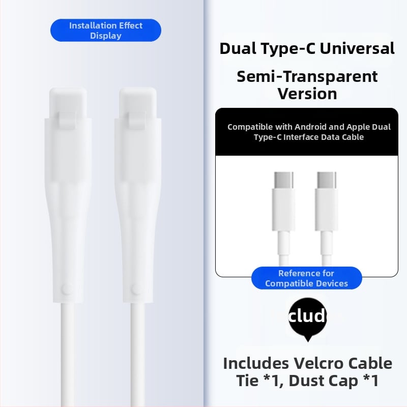 Силиконова защита за кабел за данни – Всичко включено, модел 413; съвместима с кабели на Apple, Huawei, Xiaomi и Vivo; защита срещу счупване и износ на метал.