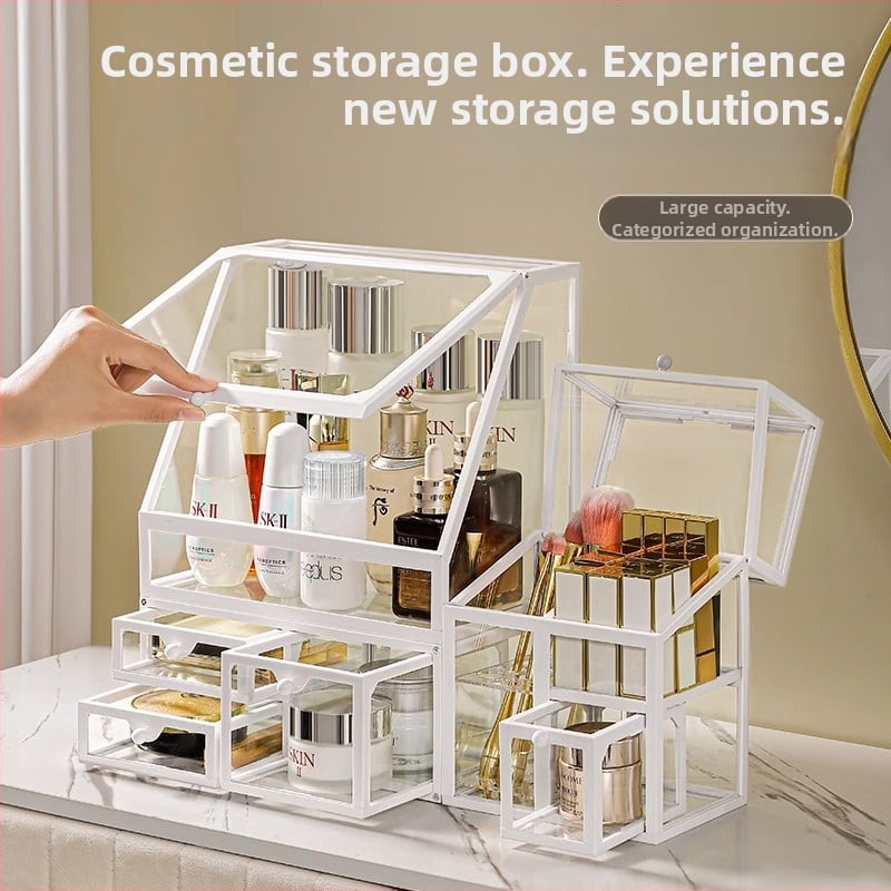 Κουτί Αποθήκευσης Καλλυντικών – Γυαλί, Ελαφριά Πολυτελεία, Μη Εισαγόμενο