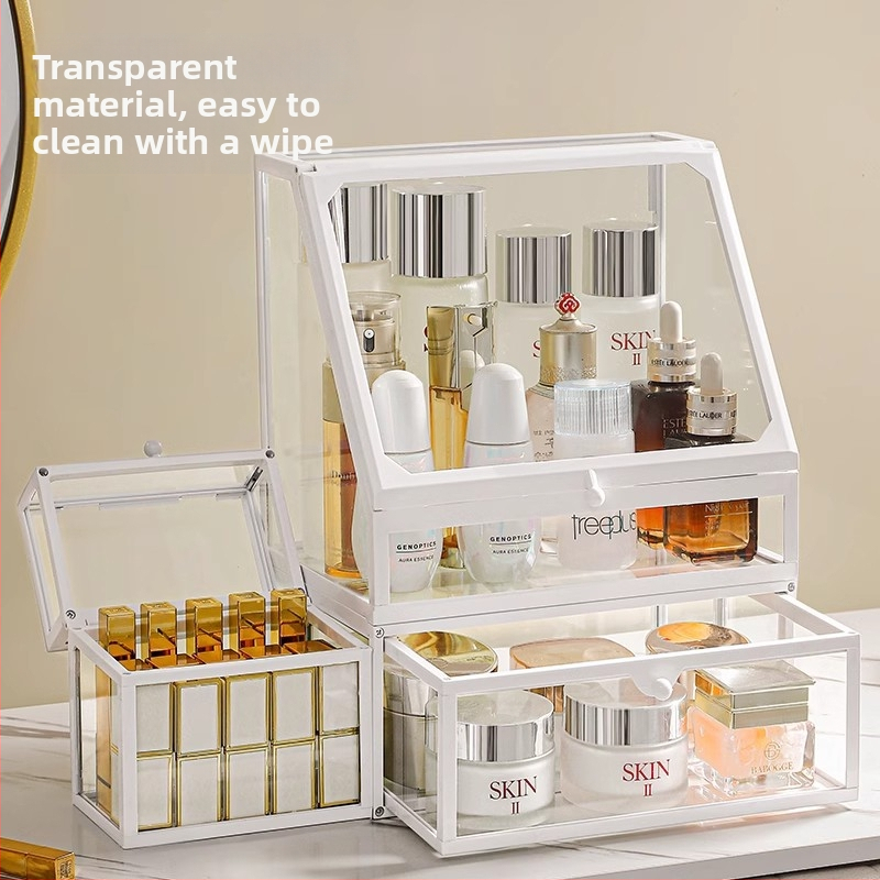 Κουτί Αποθήκευσης Καλλυντικών – Γυαλί, Ελαφριά Πολυτελεία, Μη Εισαγόμενο