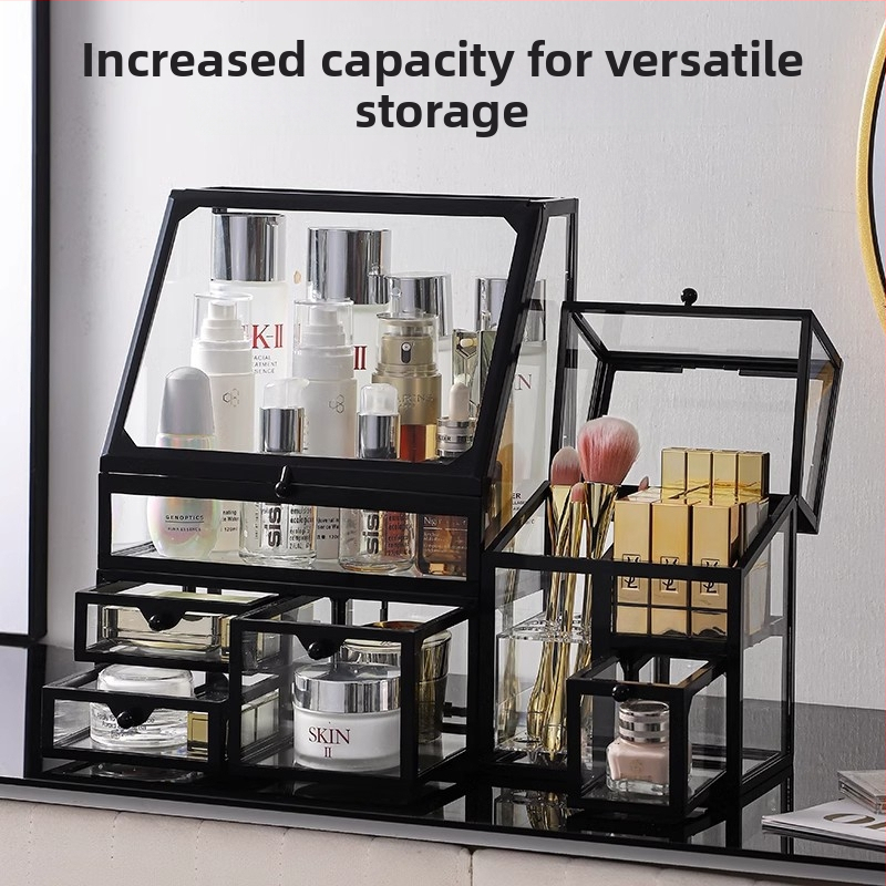 Κουτί Αποθήκευσης Καλλυντικών – Γυαλί, Ελαφριά Πολυτελεία, Μη Εισαγόμενο