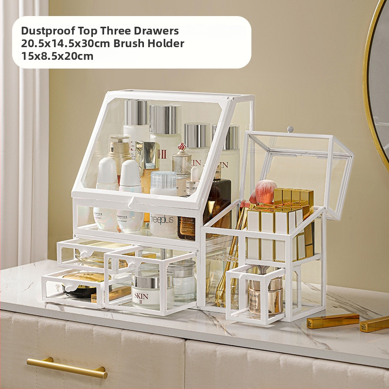 Κουτί Αποθήκευσης Καλλυντικών – Γυαλί, Ελαφριά Πολυτελεία, Μη Εισαγόμενο