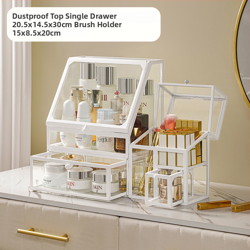 Κουτί Αποθήκευσης Καλλυντικών – Γυαλί, Ελαφριά Πολυτελεία, Μη Εισαγόμενο