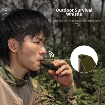 Friendly Išgyvenimo švilpukas — septynis į vieną, daugiafunkcinis švilpukas su aukšto dažnio impulsais ir kompasu