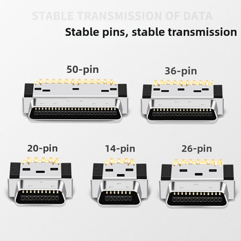 SCSICN14/20/26/36/50 servo spraudnis SCSI savienotājam – rūpnieciskie savienotāji, vara vadi, ISO sertificēts, 3000 spraudņi, OEM pieejams