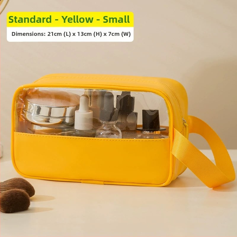 Geantă cosmetică transparentă multifuncțională cu logo, capacitate mare, ultraușoară, PVC material, fermoar