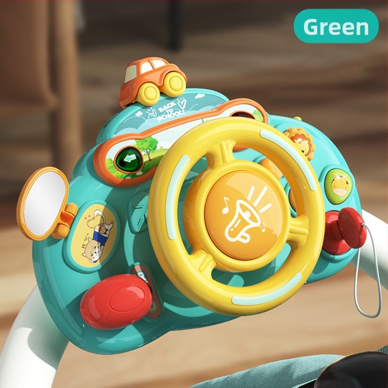 Мултифункционална маса със волан за ранно образование — пластмасова играчка, захранвана с батерии, музика и звуци, за деца 0–3 години