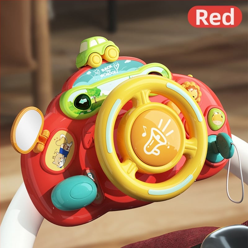 Мултифункционална маса със волан за ранно образование — пластмасова играчка, захранвана с батерии, музика и звуци, за деца 0–3 години