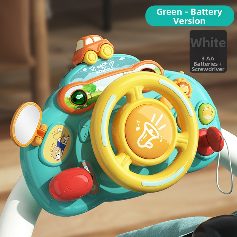 Мултифункционална маса със волан за ранно образование — пластмасова играчка, захранвана с батерии, музика и звуци, за деца 0–3 години
