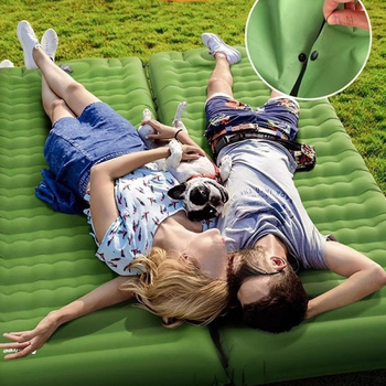 Lauko nešiojamas pripučiamas čiužinys - paviršius iš kompozicinės medžiagos; nešiojamas; su pėdos pompa (Paviršius: kompozicinė medžiaga; Kategorija: pripučiamas čiužinys)