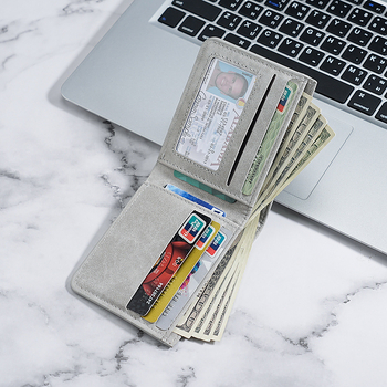 Portfelis su integruotu kortelių dėklu, PU dirbtinė oda, didelė kortelių talpa, verslo stilius