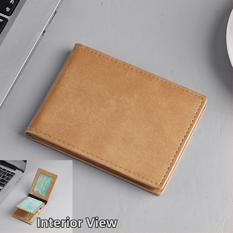 Portfelis su integruotu kortelių dėklu, PU dirbtinė oda, didelė kortelių talpa, verslo stilius