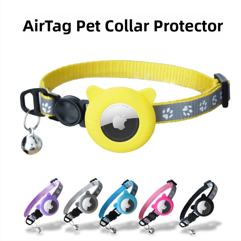 Állatok számára állítható AirTag védőtokkal — WINDHUNT; Anyagok: szilikon+nylon+műanyag; szilikon védőtok + gallér