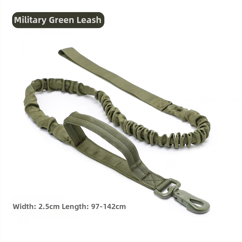 Taktikai nylon kutya nyakörv ötszintű állítható pórázzal, Golden Retriever és Német Juhász számára