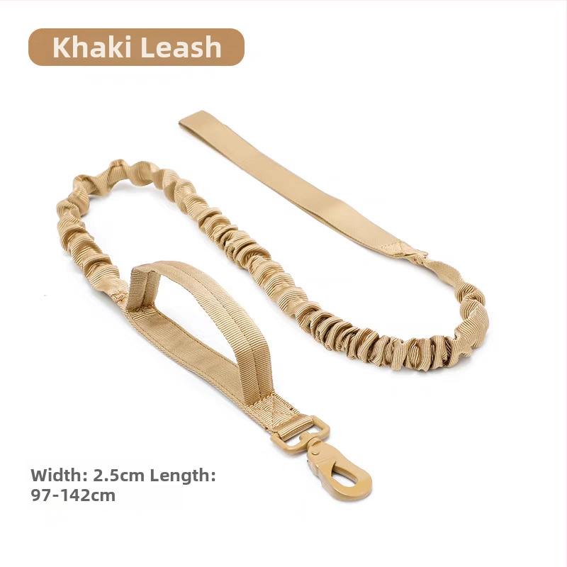 Taktikai nylon kutya nyakörv ötszintű állítható pórázzal, Golden Retriever és Német Juhász számára