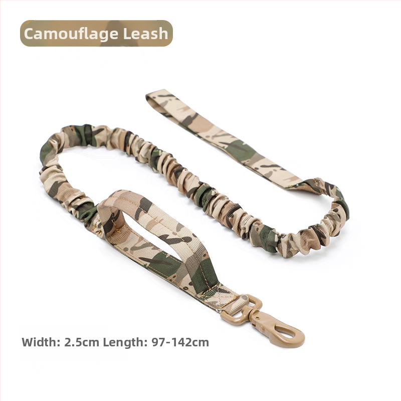 Taktikai nylon kutya nyakörv ötszintű állítható pórázzal, Golden Retriever és Német Juhász számára