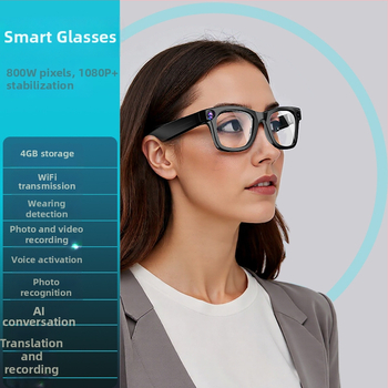 Ochelari inteligenți G300 cu cameră 8MP, 32GB stocare, 4GB RAM, baterie 220mAh, greutate 46g, montare pe cap, traducere AI și asistent vocal