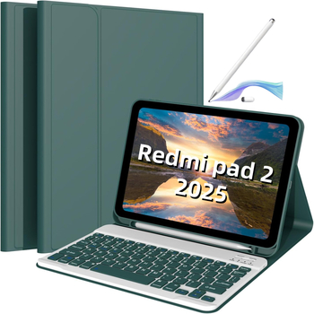 Zaštitna futrola za tablet s bežičnom, odvojivom Bluetooth tipkovnicom za Redmi Pad 2; Bluetooth sučelje; kompatibilan Redmi tablet; model futrole: Redmi Bluetooth keyboard case; ergonomska podrška