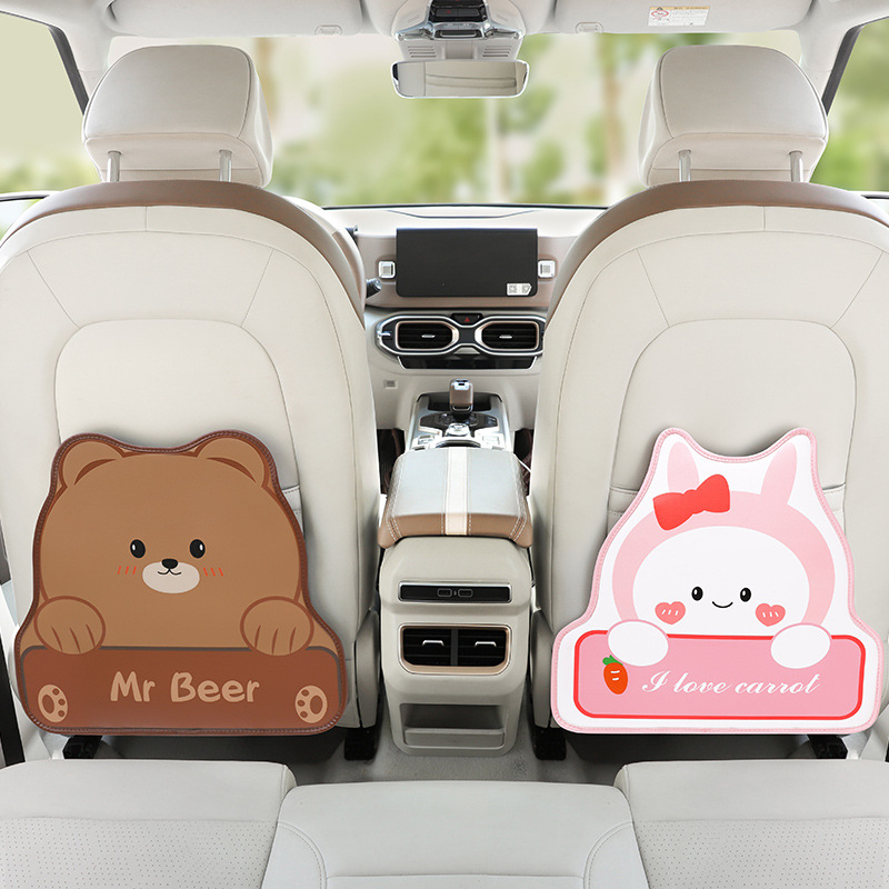 Protecție pentru spatele scaunului auto, Four Seasons Universal, material PU, brand AIBU, design desen animat, fără umplutură