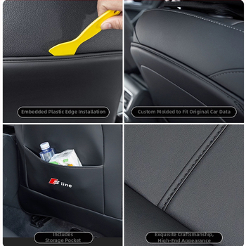 Audi Q3/A3L Pilnai apgaubiančios sėdynių apsaugos užpakalinei sėdynės nugarinei daliai Q4/Q5/A4L/A6/A7 – oda, putplasčio užpildas, vienos spalvos, paprastas stilius, logotipo pritaikymas