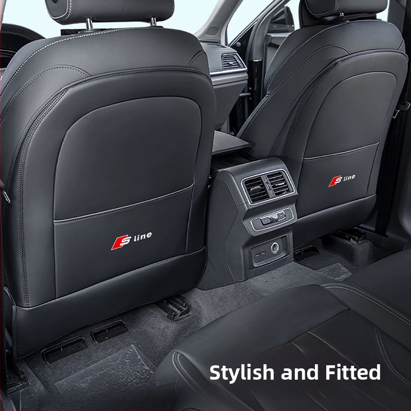 Audi Q3/A3L Pilnai apgaubiančios sėdynių apsaugos užpakalinei sėdynės nugarinei daliai Q4/Q5/A4L/A6/A7 – oda, putplasčio užpildas, vienos spalvos, paprastas stilius, logotipo pritaikymas