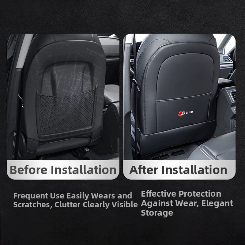 Audi Q3/A3L Pilnai apgaubiančios sėdynių apsaugos užpakalinei sėdynės nugarinei daliai Q4/Q5/A4L/A6/A7 – oda, putplasčio užpildas, vienos spalvos, paprastas stilius, logotipo pritaikymas