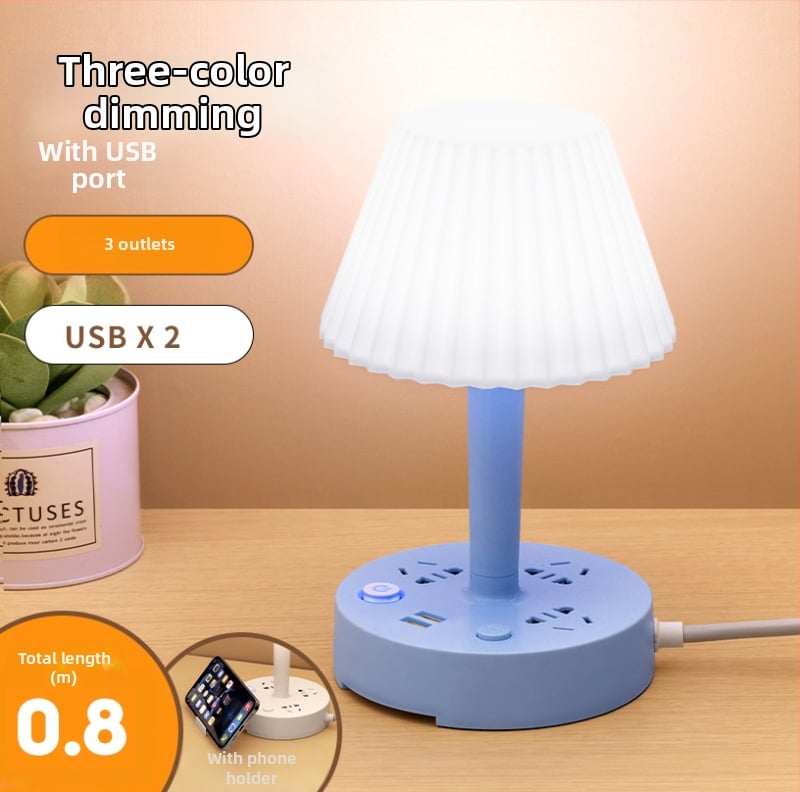 LED επιτραπέζιο λαμπτήρα προστασίας ματιών, πολυλειτουργικό, με USB φόρτιση και θύρα ασφαλιστικού κλειδώματος — 10A, 100-250V AC, 2500W, 3C πιστοποίηση