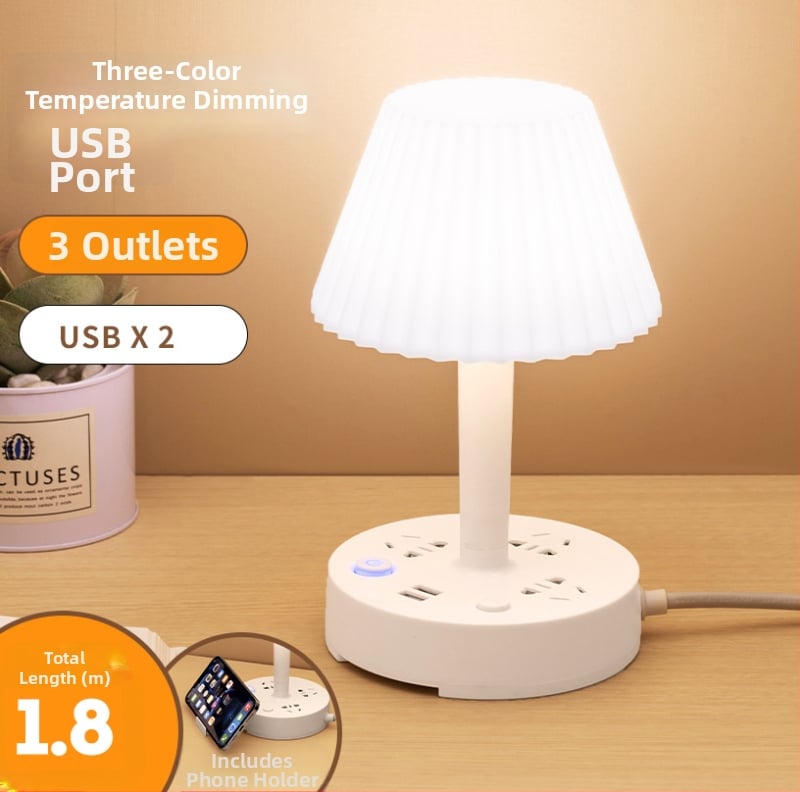 LED επιτραπέζιο λαμπτήρα προστασίας ματιών, πολυλειτουργικό, με USB φόρτιση και θύρα ασφαλιστικού κλειδώματος — 10A, 100-250V AC, 2500W, 3C πιστοποίηση