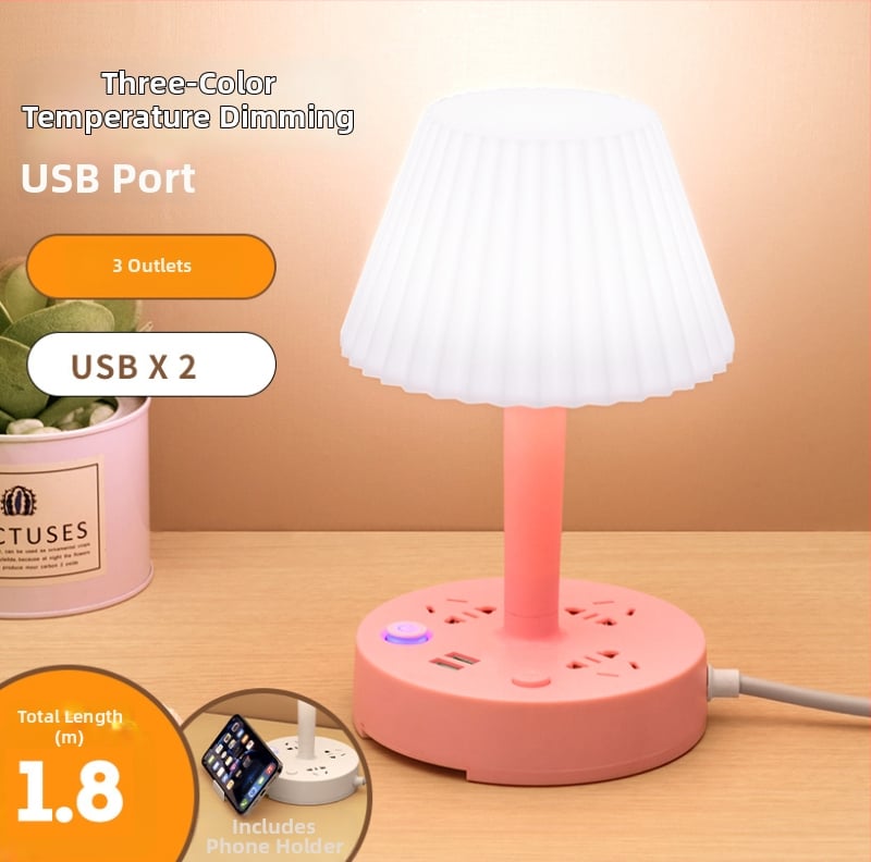 LED επιτραπέζιο λαμπτήρα προστασίας ματιών, πολυλειτουργικό, με USB φόρτιση και θύρα ασφαλιστικού κλειδώματος — 10A, 100-250V AC, 2500W, 3C πιστοποίηση