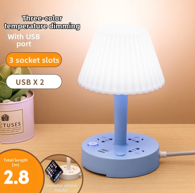 LED επιτραπέζιο λαμπτήρα προστασίας ματιών, πολυλειτουργικό, με USB φόρτιση και θύρα ασφαλιστικού κλειδώματος — 10A, 100-250V AC, 2500W, 3C πιστοποίηση