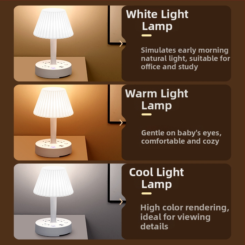 LED επιτραπέζιο λαμπτήρα προστασίας ματιών, πολυλειτουργικό, με USB φόρτιση και θύρα ασφαλιστικού κλειδώματος — 10A, 100-250V AC, 2500W, 3C πιστοποίηση