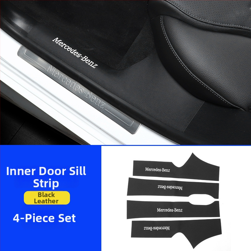 Mercedes‑Benz E‑Класа E300L – кожени анти-ударни панели за гръб на вратите, интериор, Huangku, лого отпечатано, персонализация налична, стил Four Seasons General (W214)