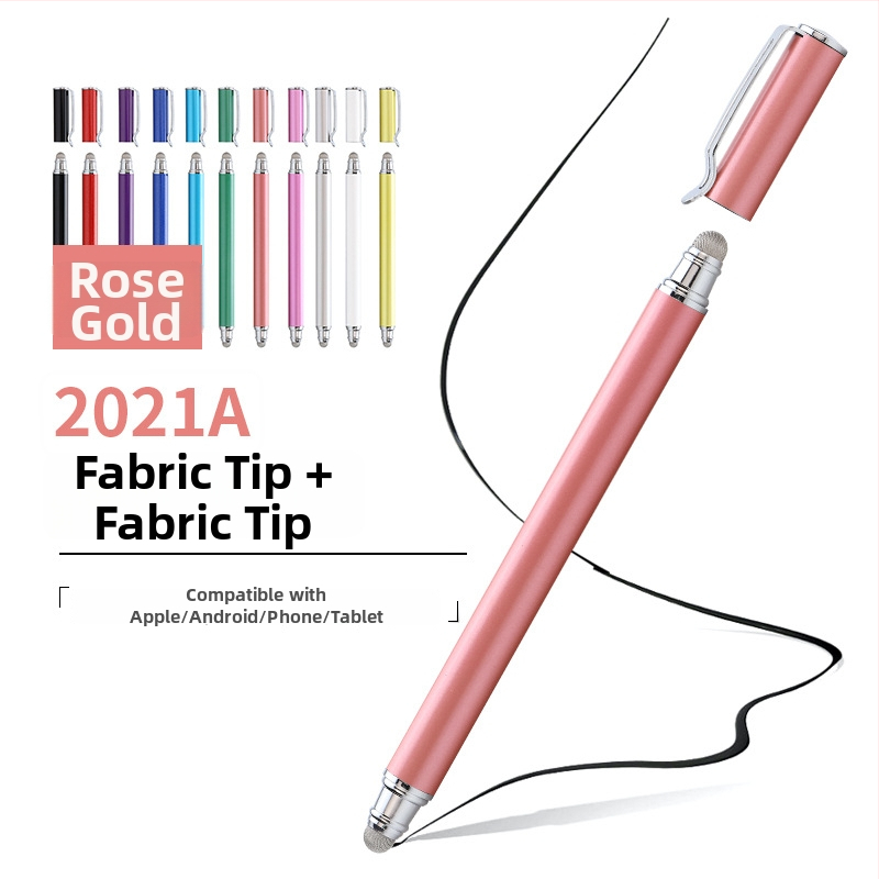 Tawecol metallist kapacitatiivne stilus juhtiva riide diskiga – Android ja iOS ühilduv universaalne puutetundlik pliiats mobiiltelefonidele ja tahvelarvutitele
